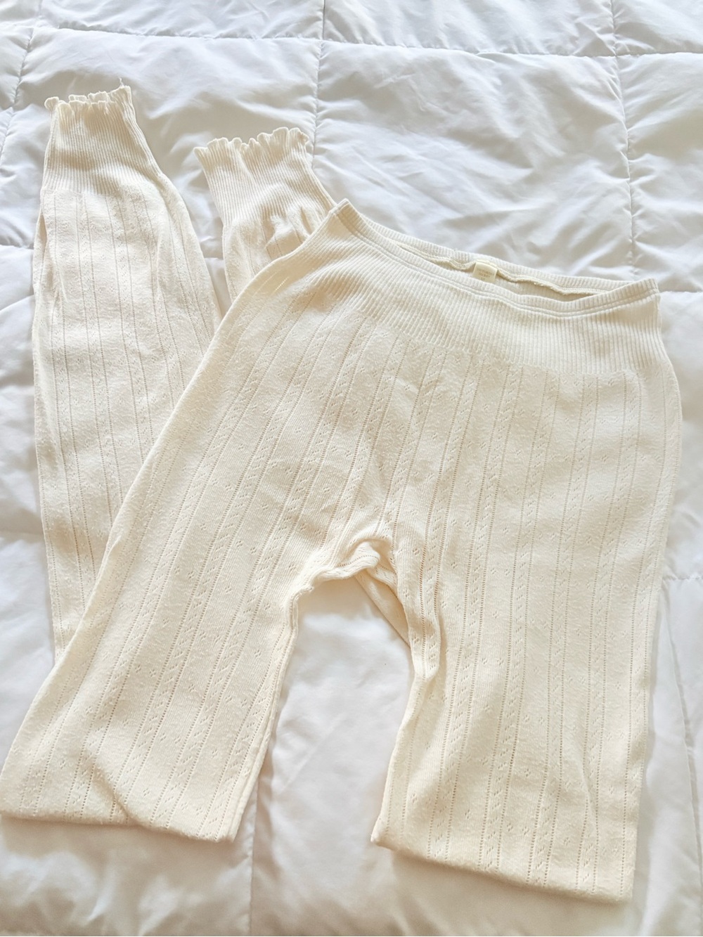 Victoria’s Secret 100% Cotton Stretch Thermal Knit Long Underwear Sz L/7 Tall UK